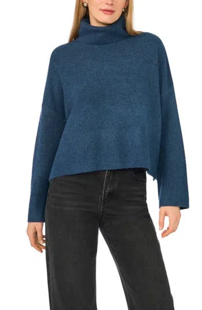 Parker Turtleneck Crop Sweater In Steel Blue