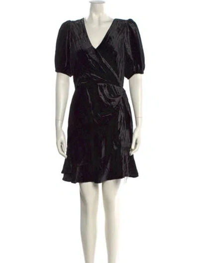 Pre-owned Parker V-neck Mini Dress In Black