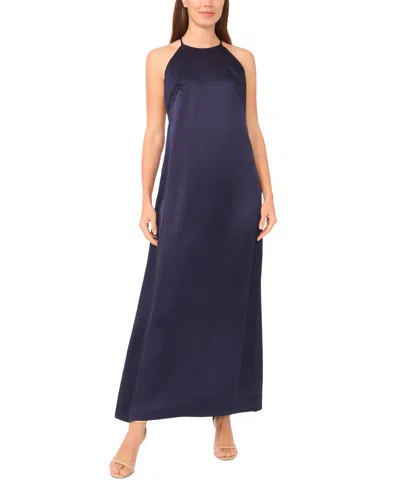 Parker Women's High-neck Open-back Maxi Dress In Blue