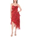 Parker The Ida Ruffle Asymmetrical Dress In Red