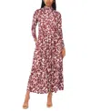 Parker Women's Printed Mock Neck Maxi Dress In Burgundy