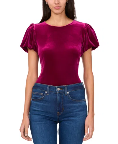 Parker Women's Solid-color Puff Short-sleeve Top In Beyond Fuchsia