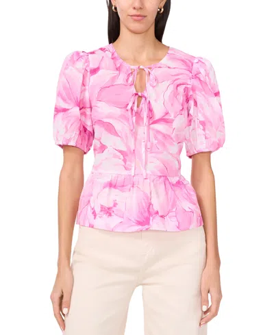 Parker Women's The Alina Cotton Tie-front Peplum Top In Cashmere Rose