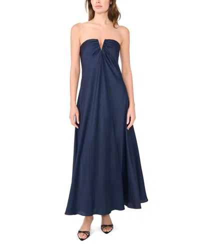 Parker Women's The Emerson Maxi Strapless Satin Dress In Classic Navy