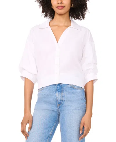 Parker Women's The Francessca Cotton Puff-sleeve Shirt In Lucient White