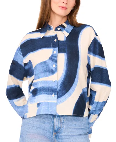 Parker Women's The Jay Printed Collared Button-front Shirt In Blue
