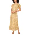 Parker Women's The Rose Round-neck Flutter-sleeve Dress In Yellow