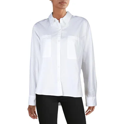 Parker Womens Pocket Cotton Button-down Top