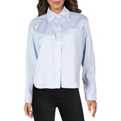Parker Womens Striped Cotton Button-down Top