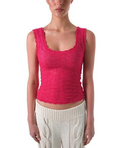 Parker Zinn Casey Pointelle Tank In Pink