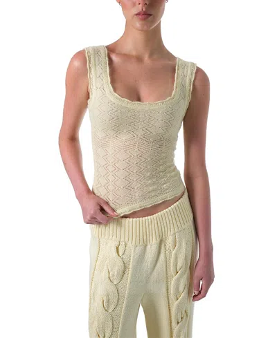 Parker Zinn Casey Pointelle Tank In Yellow