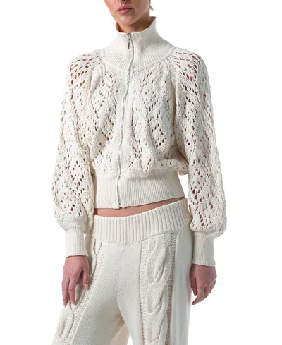 Parker Zinn Finley Open Knit Jacket In White
