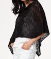 Parkhurst Palm Leaf Sweater Poncho In Black In Black