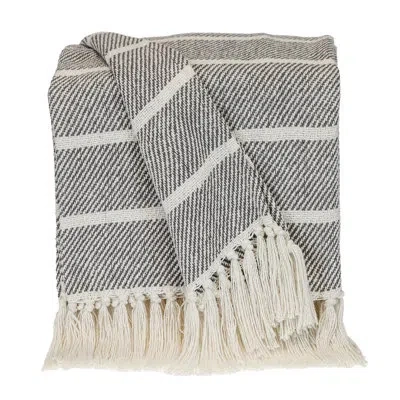 Parkland Collection 100% Cotton Throw In Gray