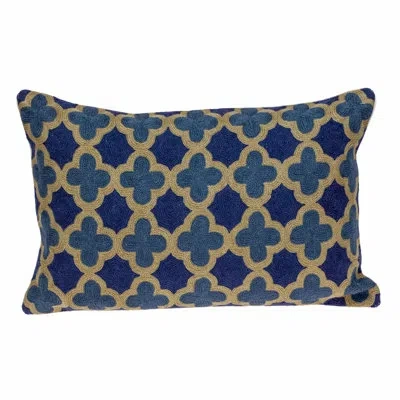 Parkland Collection 12" X 20" Blue Cotton Throw Pillow
