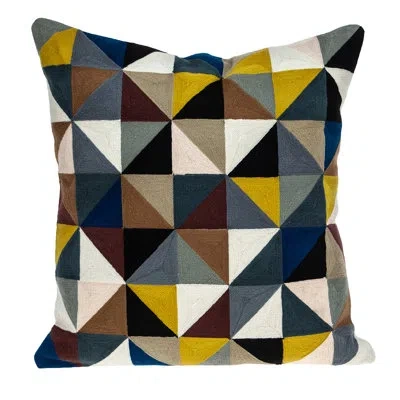Parkland Collection 20" Black And Yellow Cotton Throw Pillow In Black;yellow