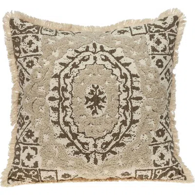 Parkland Collection Abu Cotton Throw Pillow In Beige