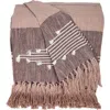 Parkland Collection Adonia Fringe Throw Blanket In Grey Brown