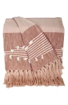 Parkland Collection Adonia Fringe Throw Blanket In Grey Rust