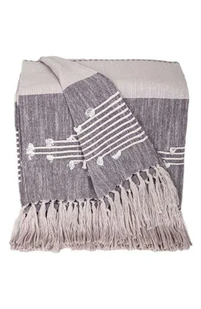 Parkland Collection Adonia Tasseled Throw Blanket In Grey
