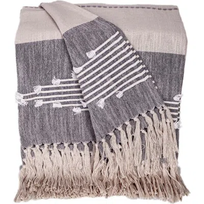 Parkland Collection Adonia Tasseled Throw Blanket In Multi Grey