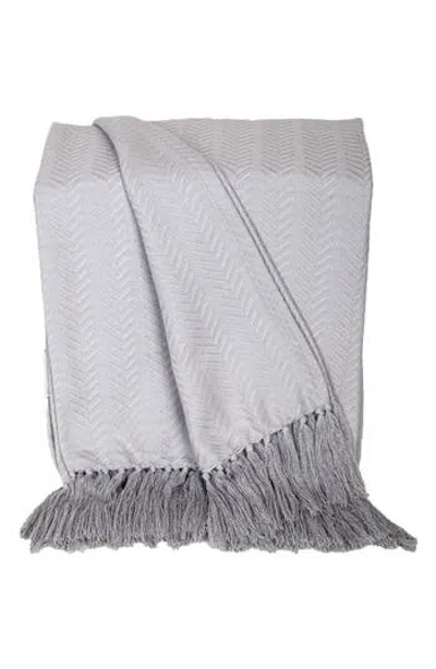 Parkland Collection Airi Chevron Fringe Throw Blanket In Seafoam