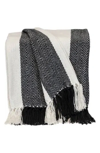 Parkland Collection Archee Fringe Throw Blanket In Black