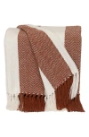 Parkland Collection Archee Fringe Throw Blanket In Rust