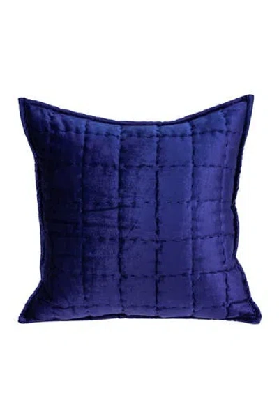 Parkland Collection Augusta Transitional Solid Quilted Pillow In Royal Blue