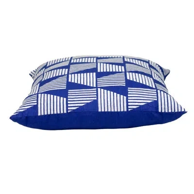 Parkland Collection Benu Geometric Square 18" X 18" Pillow In Blue