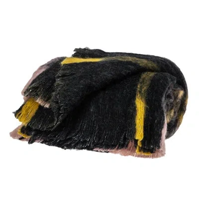 Parkland Collection Cabino Lodge Throw In Black;yellow