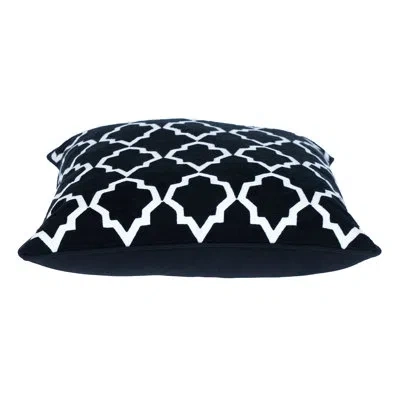 Parkland Collection Canita Transitional Blue 20" X 20" Pillow In Black
