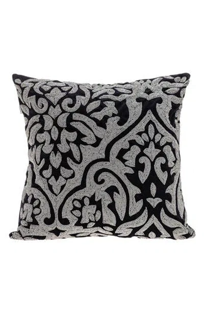 Parkland Collection Carmela Beaded Velvet Throw Pillow In Black