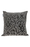 Parkland Collection Carmela Beaded Velvet Throw Pillow In Gray