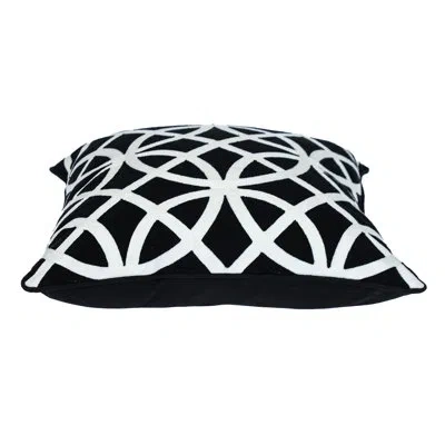 Parkland Collection Chano Transitional Geometric Square 20" X 20" Pillow In Black