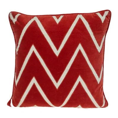 Parkland Collection Chevron Throw Pillow In Red
