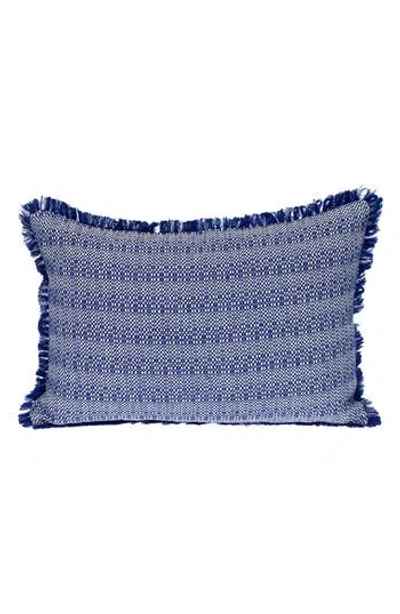 Parkland Collection Cross Weave Rectangle Accent Pillow In Blue