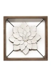 Parkland Collection Dark Walnut/white Framed Metal Flower In White