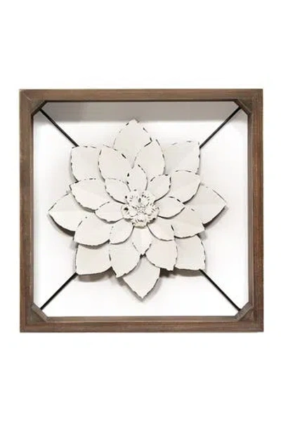 Parkland Collection Dark Walnut/white Framed Metal Flower