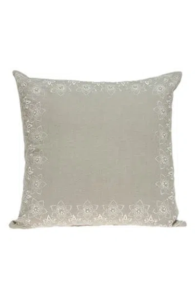 Parkland Collection Embroidered Throw Pillow In Beige