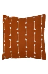 Parkland Collection Fringe Accent Cotton Pillow In Brown