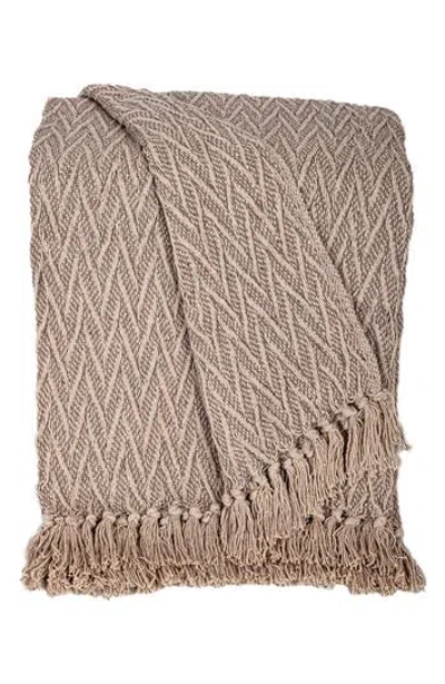 Parkland Collection Fringe Throw Blanket In Nude