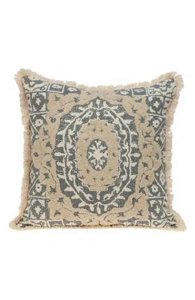 Parkland Collection Geometric Square Throw Pillow In Beige