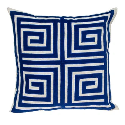 Parkland Collection Gio Contemporary Pillow Cover With Poly Insert In Blue