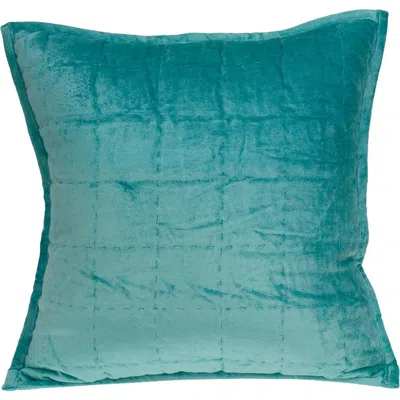Parkland Collection Gorty Transitional Solid Quilted Pillow In Aqua