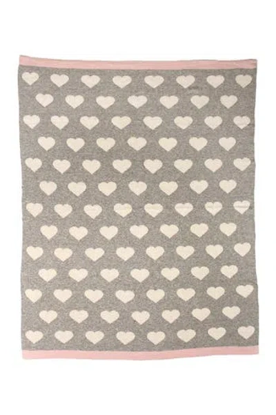 Parkland Collection Heartcloud Transitional Light Grey Knitted 32" X 40" Baby Blanket In Gray