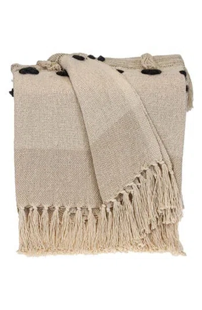Parkland Collection Inca Fringe Throw Blanket In Beige
