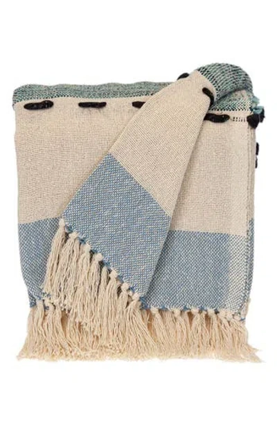 Parkland Collection Inca Fringe Throw Blanket In Blue