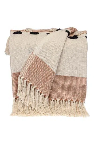 Parkland Collection Inca Fringe Throw Blanket In Brown