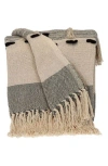 Parkland Collection Inca Fringe Throw Blanket In Gray